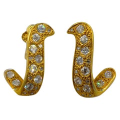 Boucles d'oreilles en or 14 carats et diamants