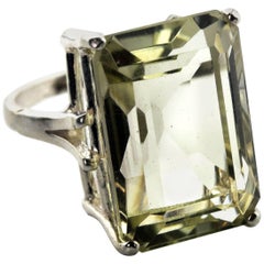 Huge Glittering Champagne Quartz Ring