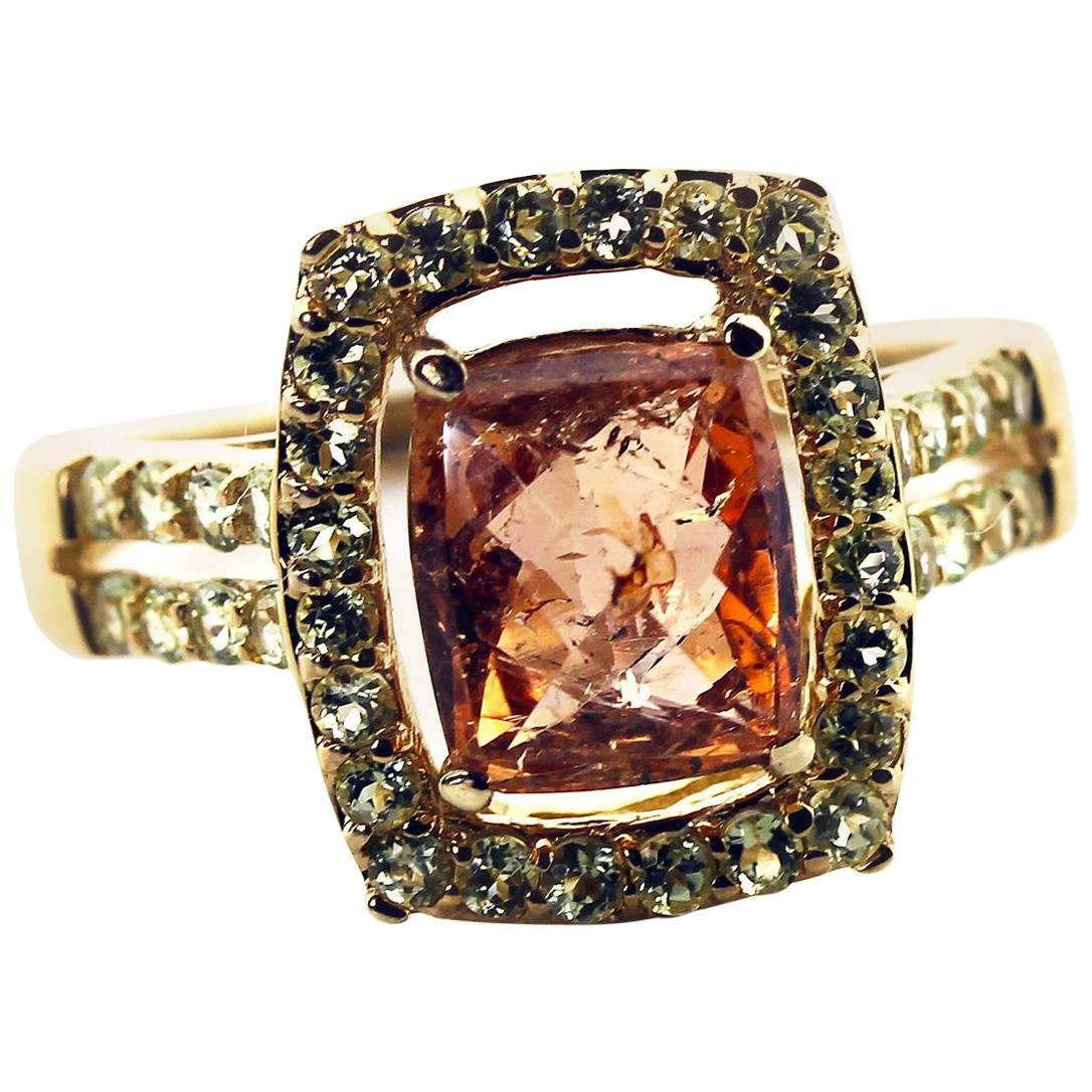 2.61 Imperial Topaz and Diamond 10Kt Yellow Gold Ring
