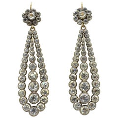 Boucles d'oreilles longues en pâte et argent ancien