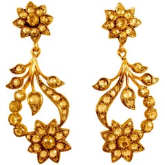 Antique Diamond Floral Earrings 5