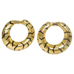 Cartier Paris Gold Tiger Stripe Earrings