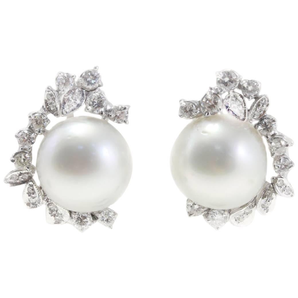 Luise Australian Pearl and Diamond Earrings