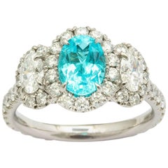 AGL Certified 1.13 Carat Paraiba Tourmaline Ring 4