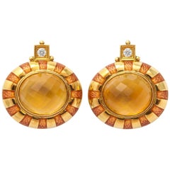 Elizabeth Gage Citrine Earrings 5