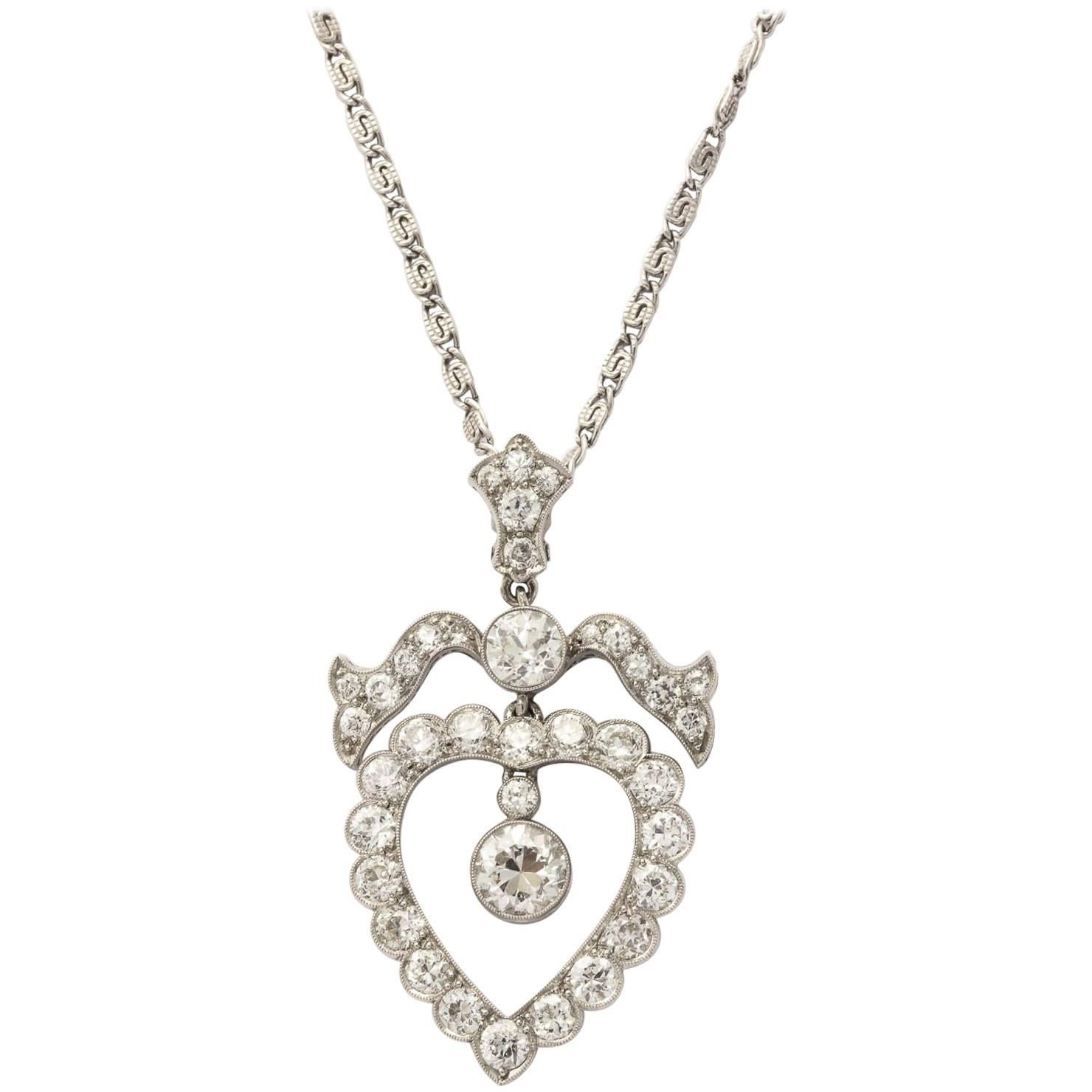 Exquisite Diamond Heart Pendant
