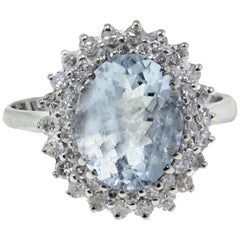Luise Gold Diamond Aquamarine Ring 11