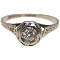 Art Deco Filigree Diamond Ring 7