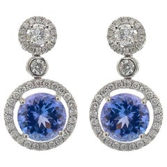 Tanzanite Diamond Drop Earrings