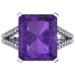 FERRUCCI Amethyst  Bague de cocktail faite à la main avec un diamant