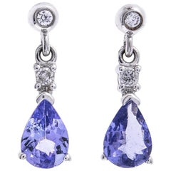 Tanzanite Diamond Drop Earrings 8