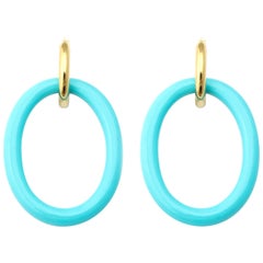 Faraone Mennella Turquoise Ceramic Gold Mama Earrings 3