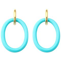 Faraone Mennella Turquoise Ceramic Gold Mama Earrings