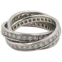 Cartier Diamond and White Gold Trinity Band Ring