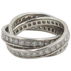 Cartier Diamond and White Gold Trinity Band Ring 5