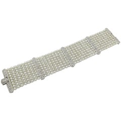Cultured Pearl Diamond Bracelet