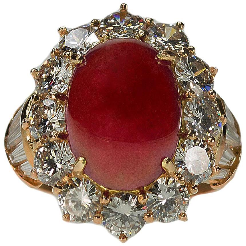 Burma Ruby Diamond Ring For Sale
