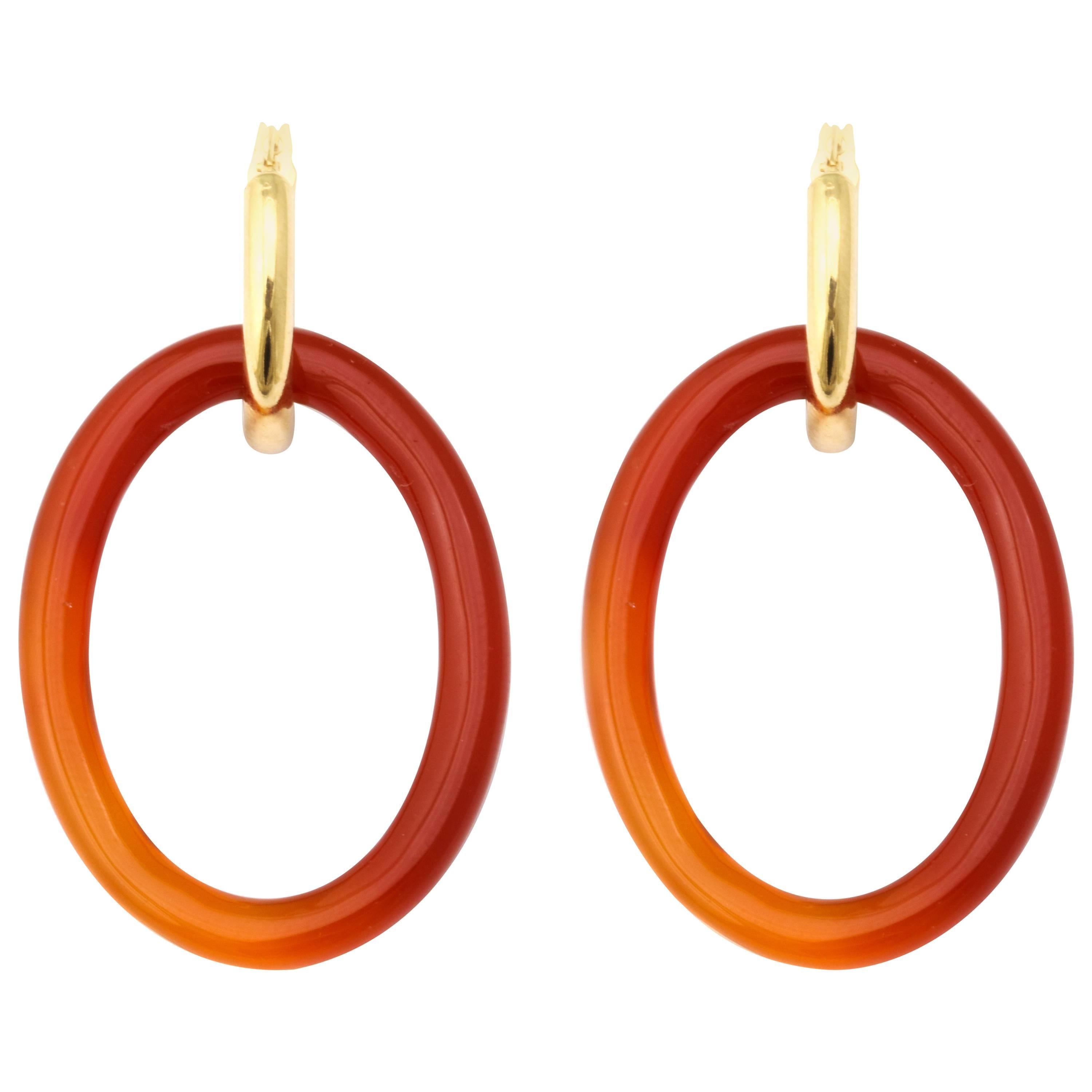 Faraone Mennella Carnelian Gold Mama Earrings For Sale