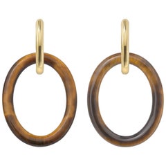 Faraone Mennella Tiger
s Eye Gold Mama Earrings