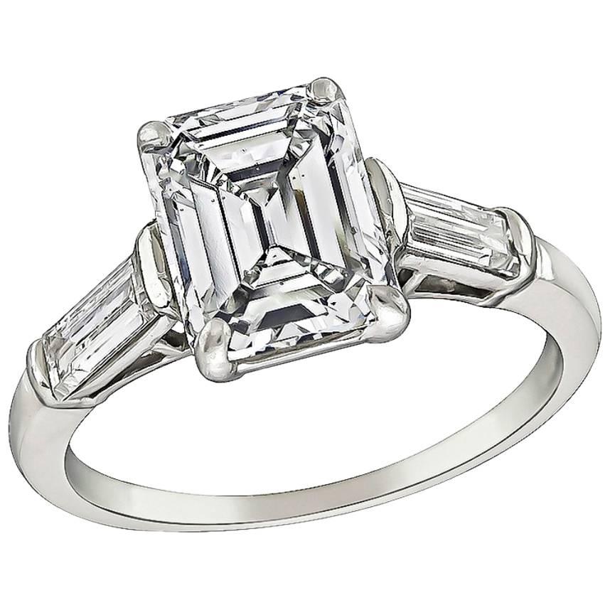 1950s 1.94 Carat Diamond Engagement Ring