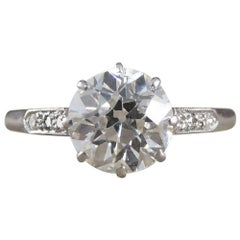 Art Deco 1.15 Carat Diamond Solitaire Ring in 18 Carat White Gold and Platinum