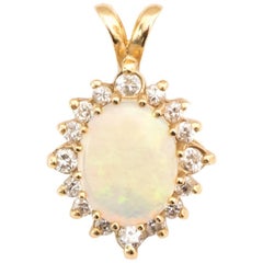 1960s Opal and Diamond Pendant