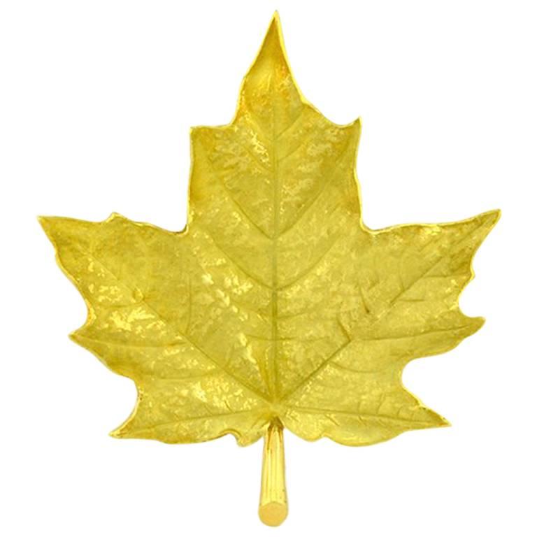 Tiffany & Co. Gold Maple Leaf Brooch