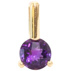 1950s Amethyst Pendant Crafted in 14 Karat Gold
