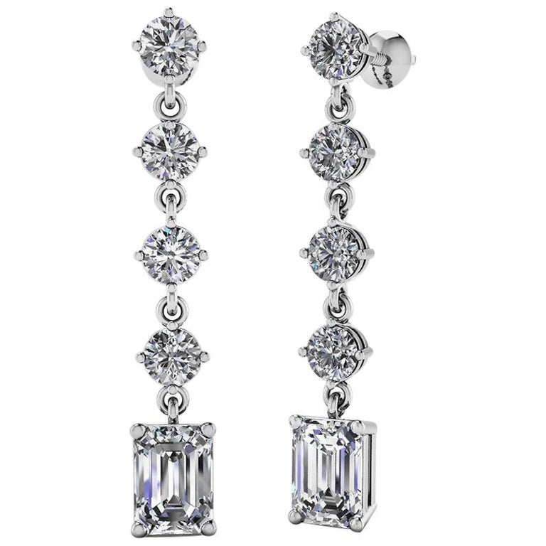 Emilio Jewelry Diamond Drop Earrings For Sale at 1stDibs