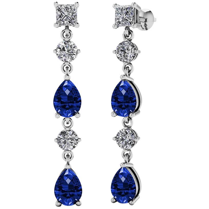 Diamond Sapphire Earrings