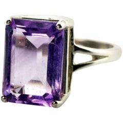 6.6 Carat Rose of France Amethyst Sterling Silver Ring