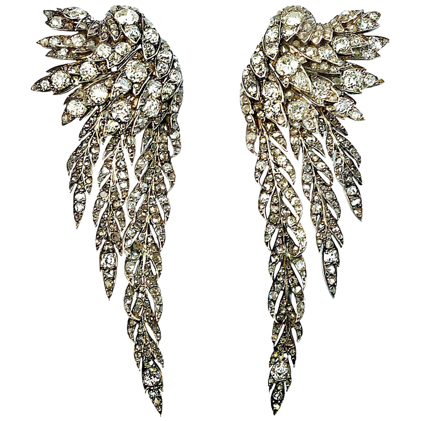 Angel Wing Diamond Earrings For Sale