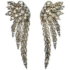 Antique Angel Wing Diamond Earrings