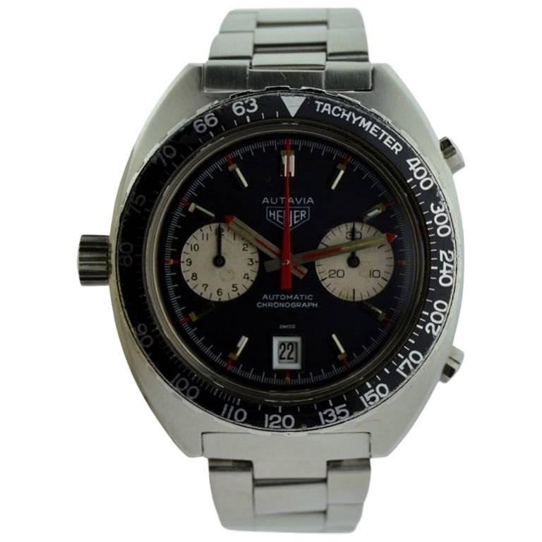 Tag Heuer Stainless Steel Autavia Chronograph Manual Watch
