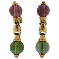 Bulgari Bvlgari Gold Tourmaline Dangle Earrings
