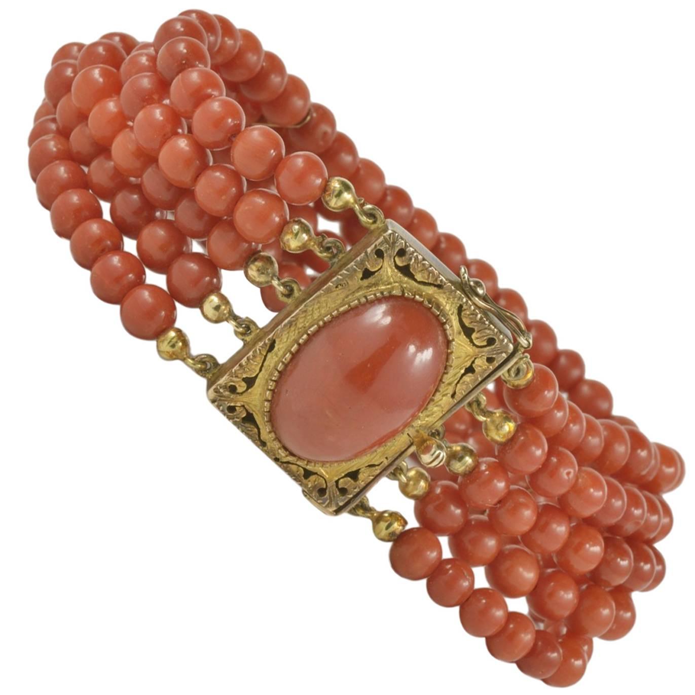 Victorian Ox Blood Natural Untreated Red Coral Rare Bracelet