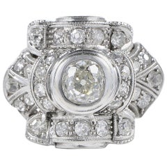 Art Deco 1.75 Carat Diamond Platinum Ring