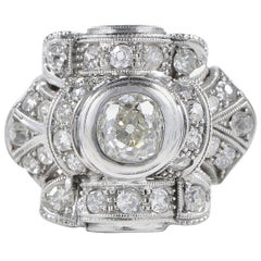 Antique Art Deco 1.75 Carat Diamond Platinum Ring