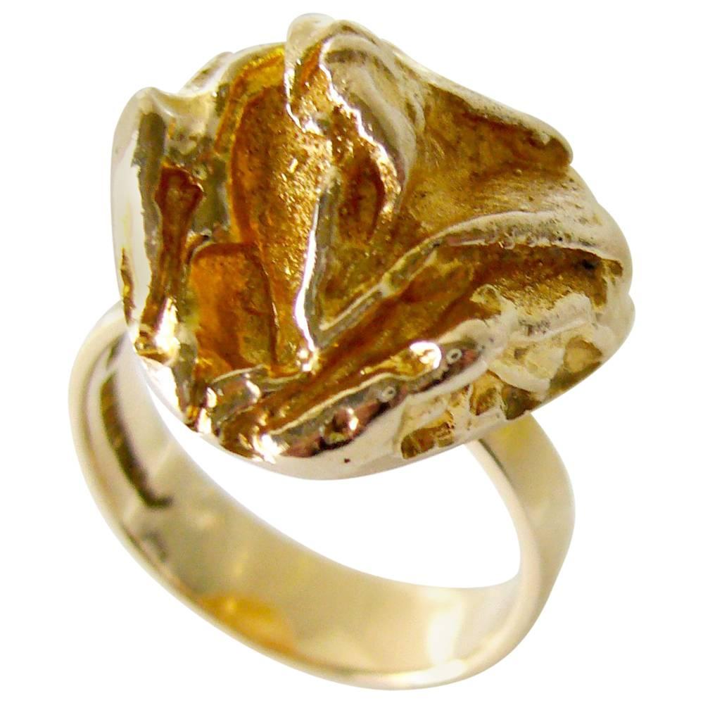 Bjorn Weckstrom for Lapponia Gold Yellow Rose Engagement Ring