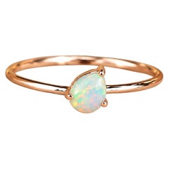 925 Sterling Silver Ring For Women Pear Shape Opal Anniversary Ring Gift For Her