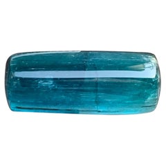 Langer Turmalin-Cabochon in Blaugrün für Anhänger und Halskette, 21 mm