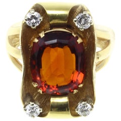 Luise Gold Diamond Topaz Ring 6
