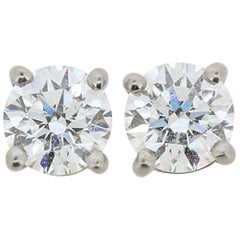 Tiffany & Co. 1.10 Carat Solitaire Diamond Earrings 8