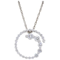  Diamond White Gold Pendant Chain Necklace 