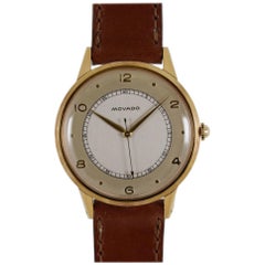 Movado Yellow Gold Plated Stainless Steel Manual Wind Dress Wristwatch