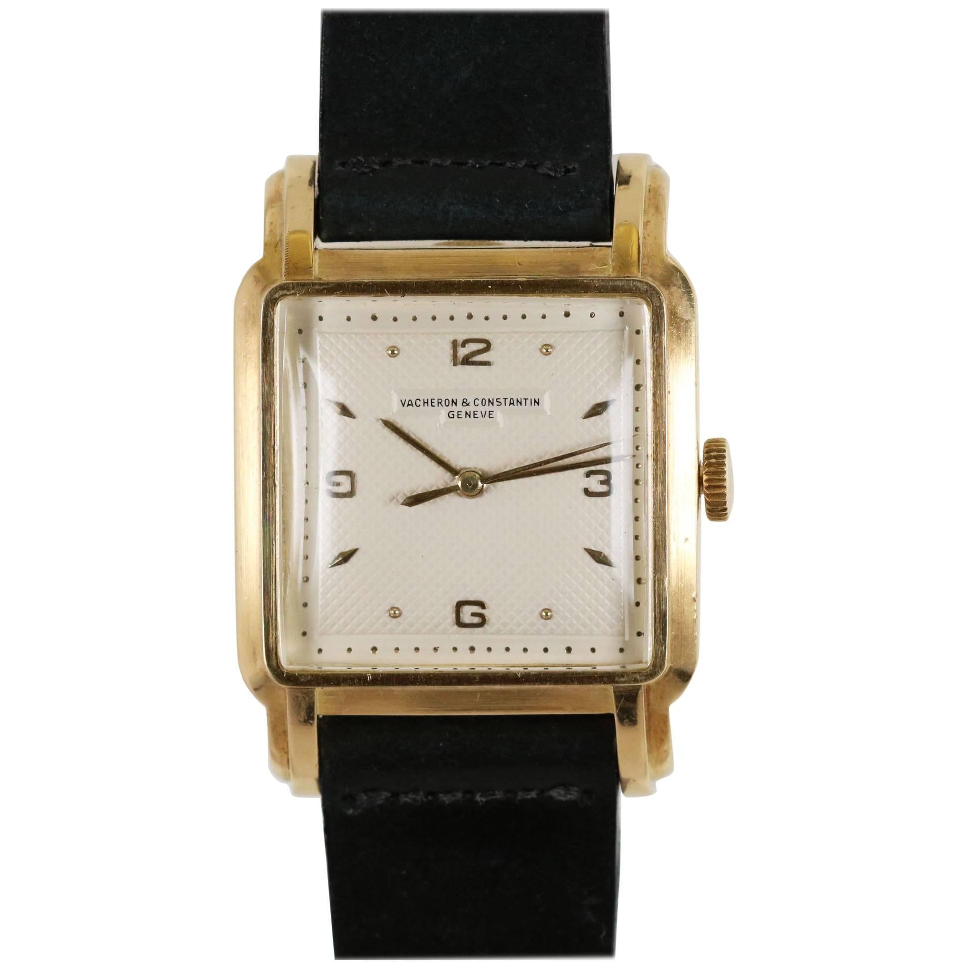 Vacheron Constantin Yellow Gold Textured Dial Automatic Wristwatch Ref 4657