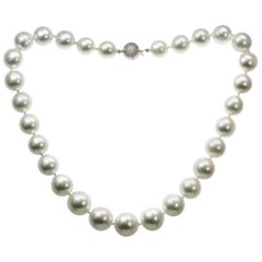 South Sea Pearl Diamond White Gold Clasp Necklace 5