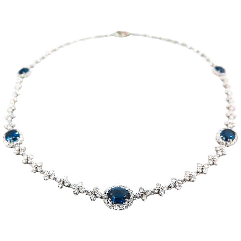 Leo Pizzo Sapphire Diamond Necklace at 1stdibs
