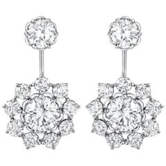 Platinum Floral Design D VVS 1 4.64 Toal Carat Weight GIA Certified Ear Jacket