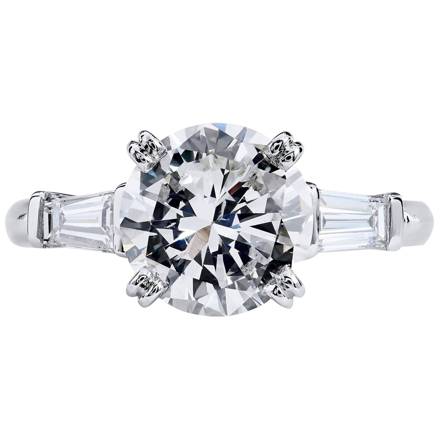H & H 2.22 Carat Diamond Engagement Ring